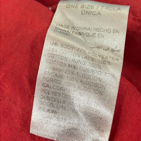 Chico’s Polka Dot Bell Sleeve Top Womens Size‎ 1 Medium Crochet Tunic Red - Picture 6 of 6